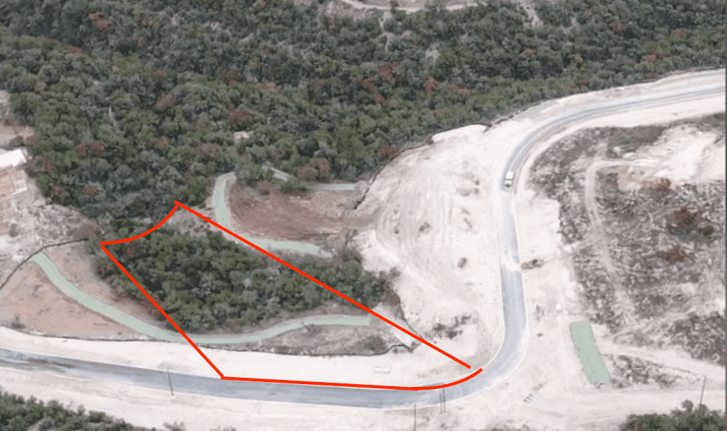Lot 12 — 3610 Madrone Canyon Drive — lot boundary