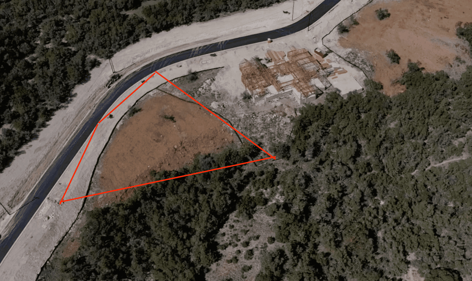 Lot 13 — 3608 Madrone Canyon Drive — lot boundary