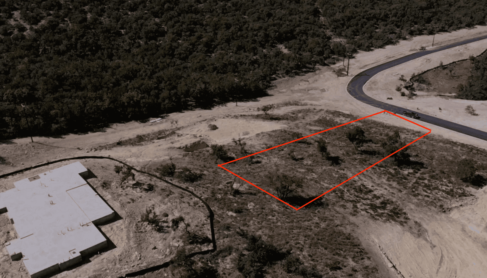 Lot 8 — 3613 Madrone Canyon Drive — lot boundary