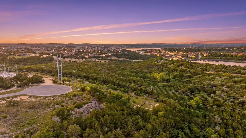 Twilight panoramic of The Twenty Four homesites